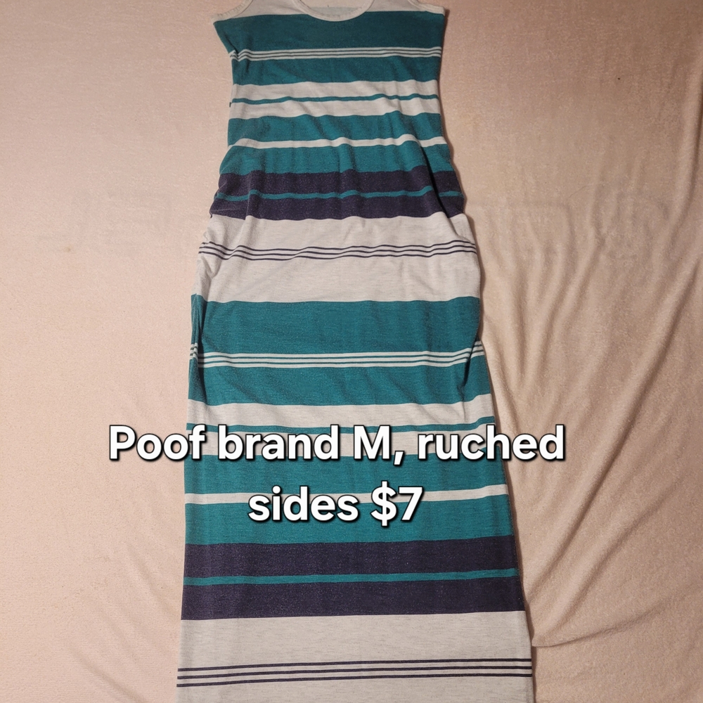 Poof! Women's Striped Maxi Dress - Blue and White